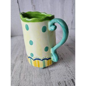 Cupcakes cartwheels mini creamer jug hodges‎ vintage polka dot green whimsical